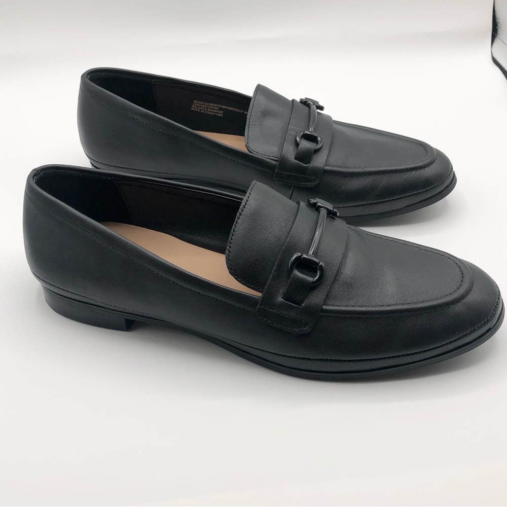 Blondo Black Leather Loafers Slip On Waterproof Women’s Size 9